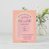 Faire-part de mariage d'arche Super rose vif moder (Debout devant)