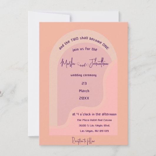 Faire-part de mariage d'arche Super rose vif moder (Devant)