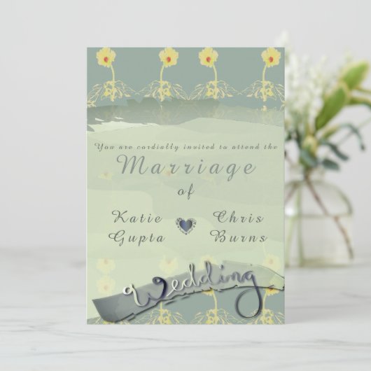 Faire-part de mariage d'ardoise (Debout devant)