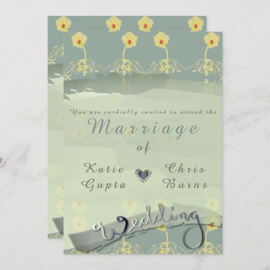 Faire-part de mariage d'ardoise (Devant / Derrière)