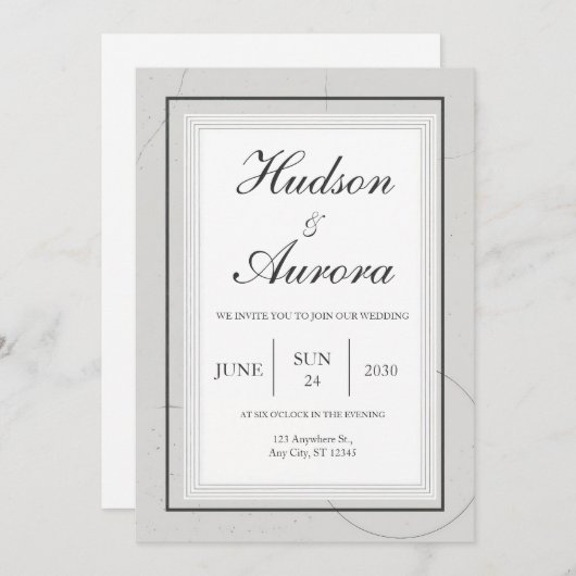 Faire-part de mariage d'ardoise moderne (Devant / Derrière)