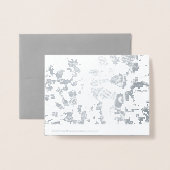 Faire-part de mariage d'argent avec blanc et blanc (Derrière avec enveloppe)