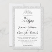 Faire-part de mariage d'argent en feuille végétale (Devant)