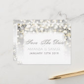 Faire-part de mariage d'argent et d'or