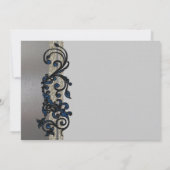 Faire-part de mariage d'argenterie noir bleu class (Dos)