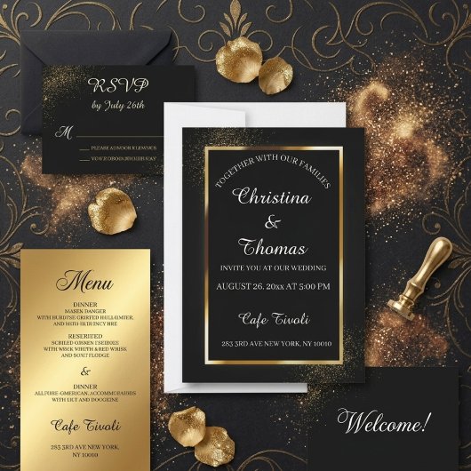 Faire-part de mariage Dark Academia