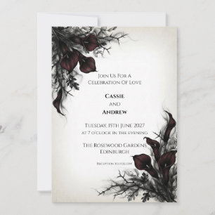 Faire-part de mariage Dark Calla Lily Thorn