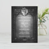 Faire-part de mariage Dark Gothic Halloween (Debout devant)