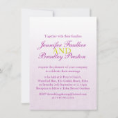 Faire-part de mariage d'art à tulipe violet simple (Dos)