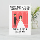 FAIRE-PART DE MARIAGE D'ART COUPLE (Debout devant)
