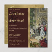 Faire-part de mariage d'art de mariée et de chambr (Devant / Derrière)