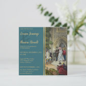 Faire-part de mariage d'art de mariée et de chambr (Debout devant)