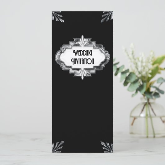Faire-part de mariage d'art déco (Debout devant)