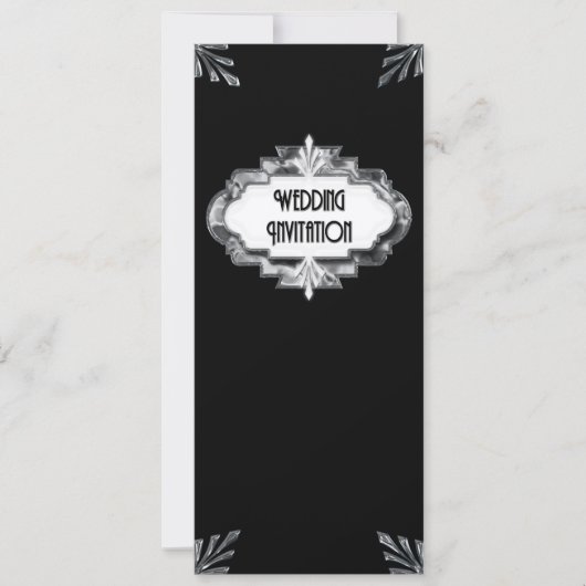 Faire-part de mariage d'art déco (Devant)
