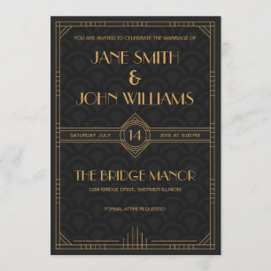 Faire-part de mariage d'art déco