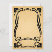Faire-part de mariage d'art déco noir Vintage (Dos)