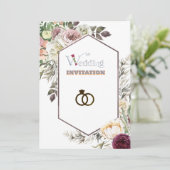 Faire-part de mariage d'art floral de luxe (Debout devant)