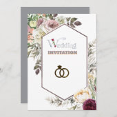 Faire-part de mariage d'art floral de luxe (Devant / Derrière)