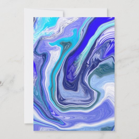 Faire-part de mariage d'art fluides rouge et viole (Dos)