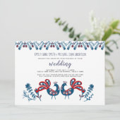 Faire-part de mariage d'art folklorique scandinave (Debout devant)