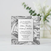 Faire-part de mariage d'art moderne noir et blanc (Debout devant)