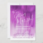 Faire-part de mariage d'art moderne prune mauve po (Devant)