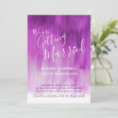 Faire-part de mariage d'art moderne prune mauve po (Debout devant)