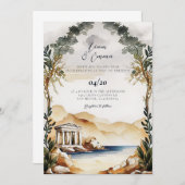 Faire-part de mariage d'Athènes| invitation aérien (Devant / Derrière)