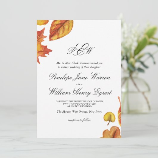 Faire-part de mariage d'automne (Debout devant)