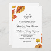 Faire-part de mariage d'automne (Devant / Derrière)