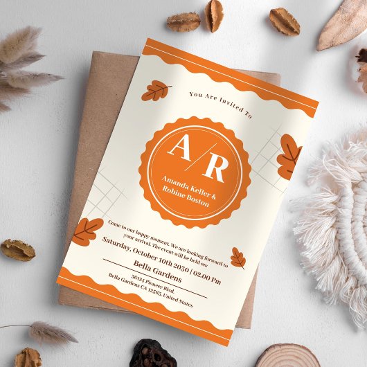 Faire-part de mariage d'automne