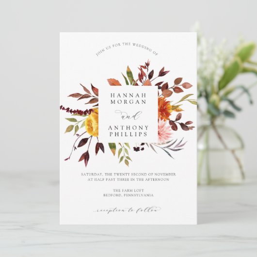 Faire-part de mariage d'automne (Debout devant)