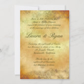 Faire-part de mariage d'automne 2 Crème verte Feui (Dos)