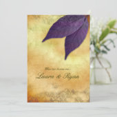 Faire-part de mariage d'automne 2 Crème violette F (Debout devant)