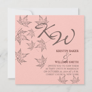 Faire-part de mariage d'automne Brown rose pâle
