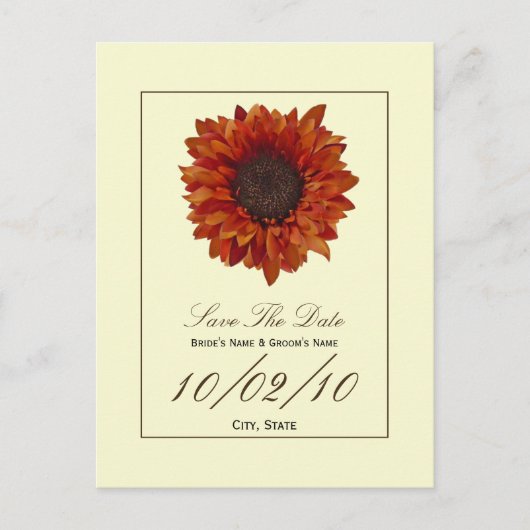 Faire-part de mariage d'automne - Fleur d'automne (Devant)