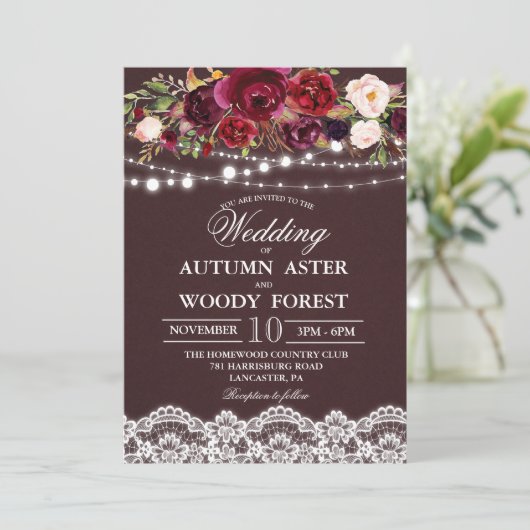 Faire-part de mariage d'automne rustique (Debout devant)