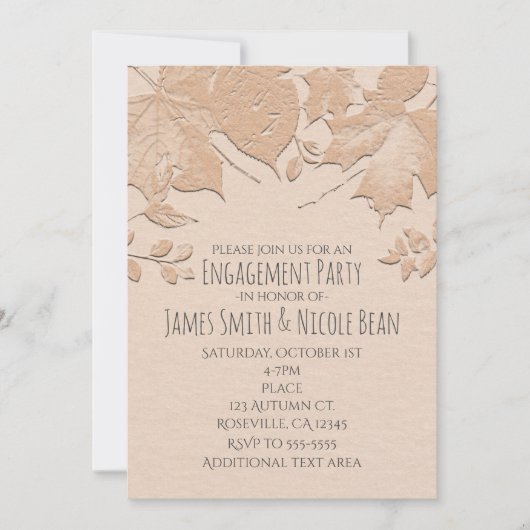 Faire-part de mariage d'automne rustique Feuille b (Devant)