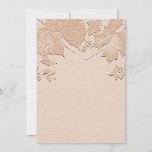 Faire-part de mariage d'automne rustique Feuille b (Dos)