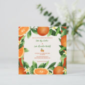 Faire-part de mariage d'automne rustique Orange Ci (Debout devant)