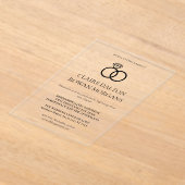 Faire-part de mariage de anneaux simples (Poser)