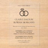 Faire-part de mariage de anneaux simples (Recto)