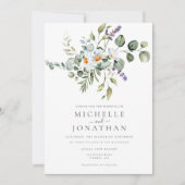 Faire-part de mariage de baies blanches (Devant)