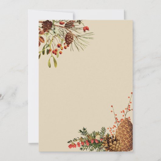 Faire-part de mariage de baies de Noël (Dos)