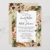 Faire-part de mariage de baies de Noël (Devant / Derrière)