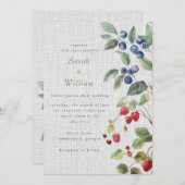 Faire-part de mariage de baies d'été (Devant / Derrière)