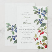 Faire-part de mariage de baies d'été (Devant / Derrière)