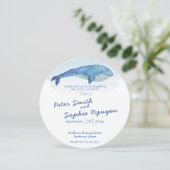 Faire-part de mariage de baleine bleue (Debout devant)