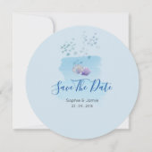 Faire-part de mariage de baleine bleue (Dos)