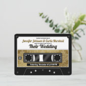 Faire-part de mariage de bande Cassette Rétro (Debout devant)